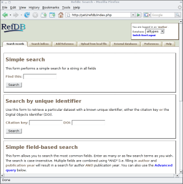 RefDB web query form