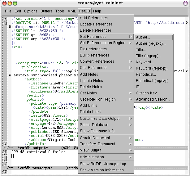 Emacs refdb-mode