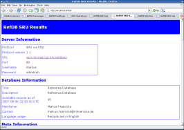 RefDB SRU explain result